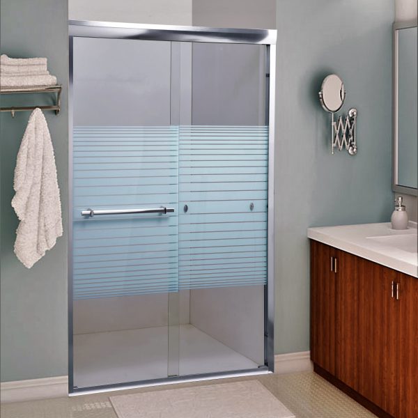 Mampara de Baño Línea Castle Corrediza 1300mm x 1900mm c/Decorado